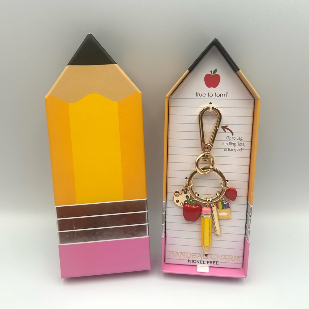 *New* Teacher Gift Set with School-Themed Bag Charm and “#1 Teacher” Trinket - Picture 4 of 10